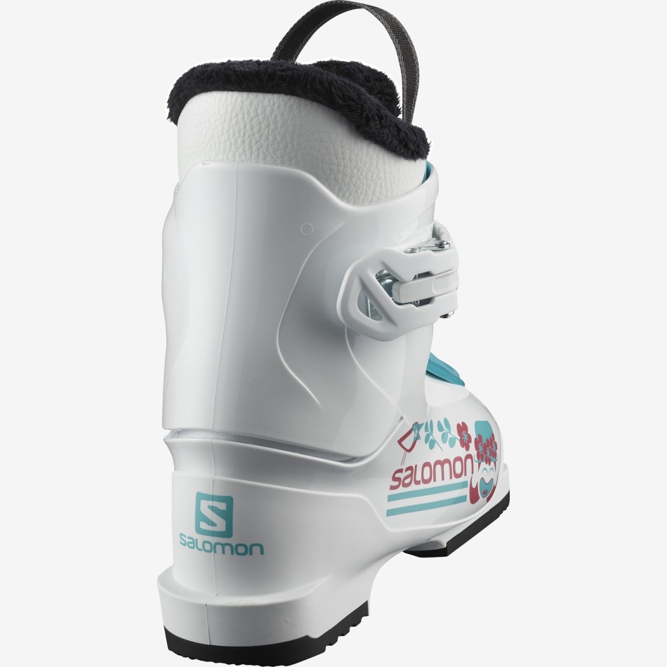 Junior-Kids' On-Piste Boots T1 Girly White-Scuba Blue - Image 2