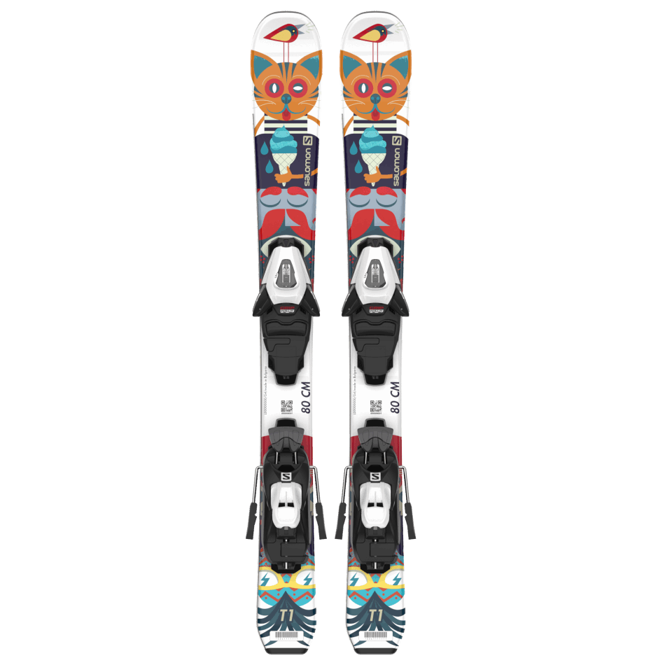 Junior-Kids' On-Piste Ski Package T1 Xs (And C5) White-Multicolor - Image 2