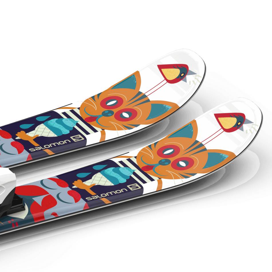 Junior-Kids' On-Piste Ski Package T1 Xs (And C5) White-Multicolor - Image 4