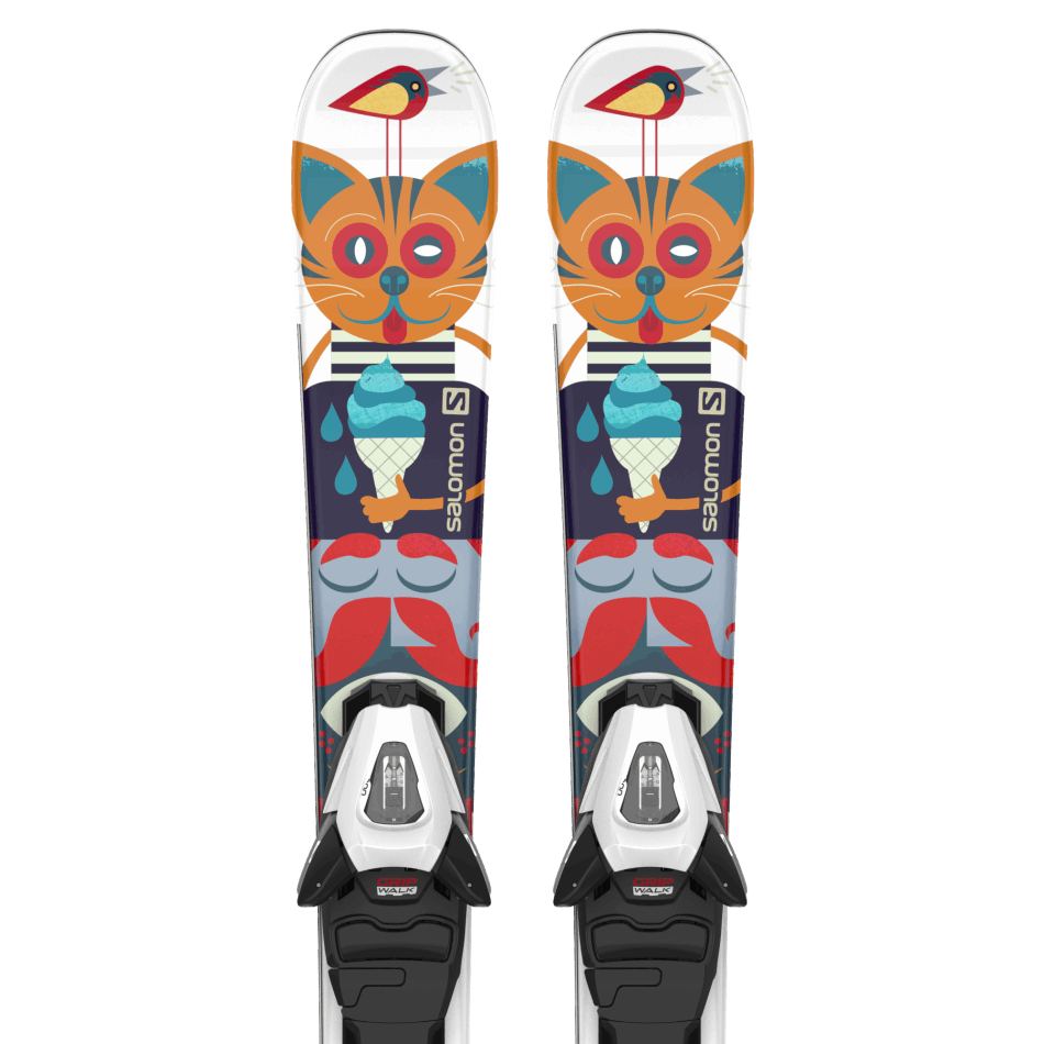 Junior-Kids' On-Piste Ski Package T1 Xs (And C5) White-Multicolor - Image 1
