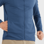 Men's Full Zip Midlayer Jacket Essential Lightwarm Dark Denim - Image 3