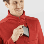 Men's Full Zip Midlayer Jacket Essential Lightwarm Heather Goji Berry-Heather - Image 3