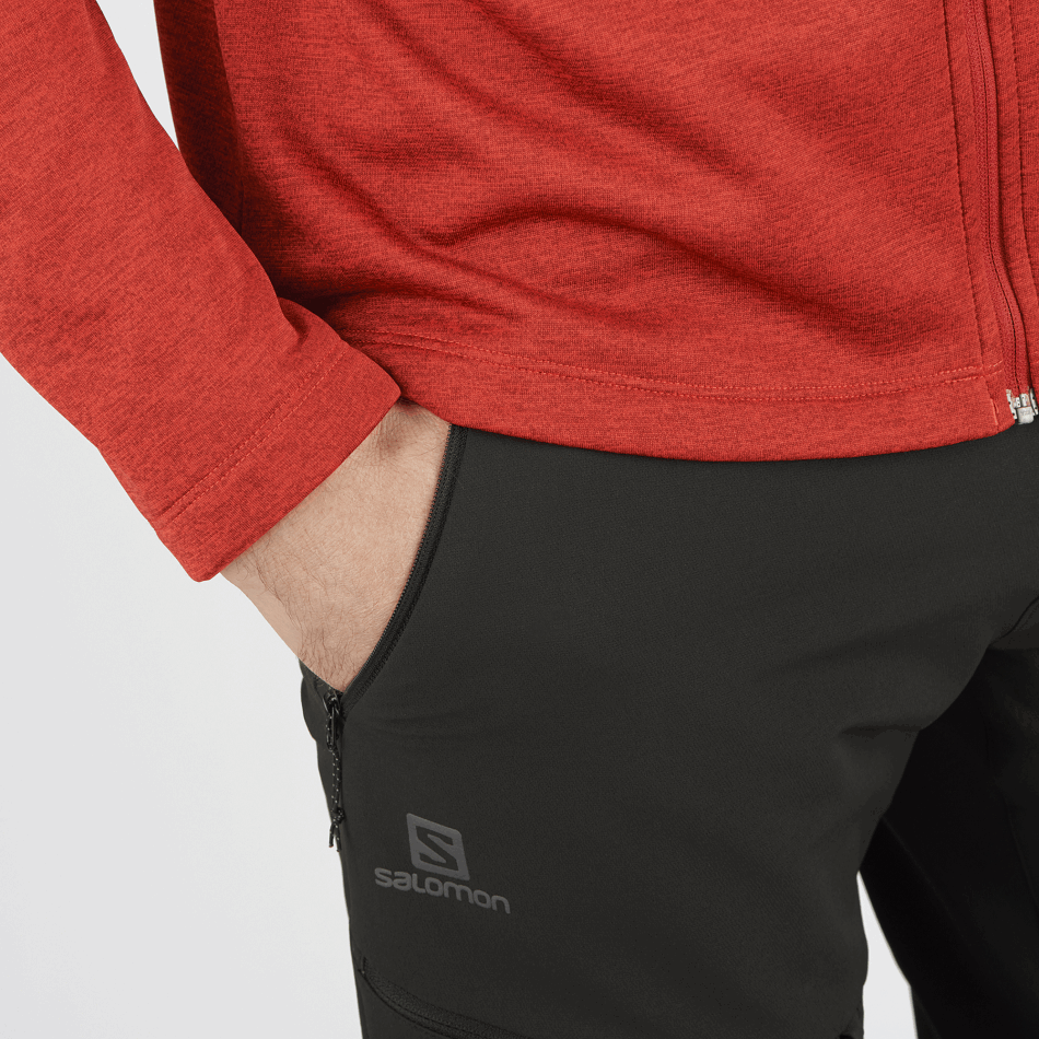 Men's Full Zip Midlayer Jacket Essential Lightwarm Heather Goji Berry-Heather - Image 4