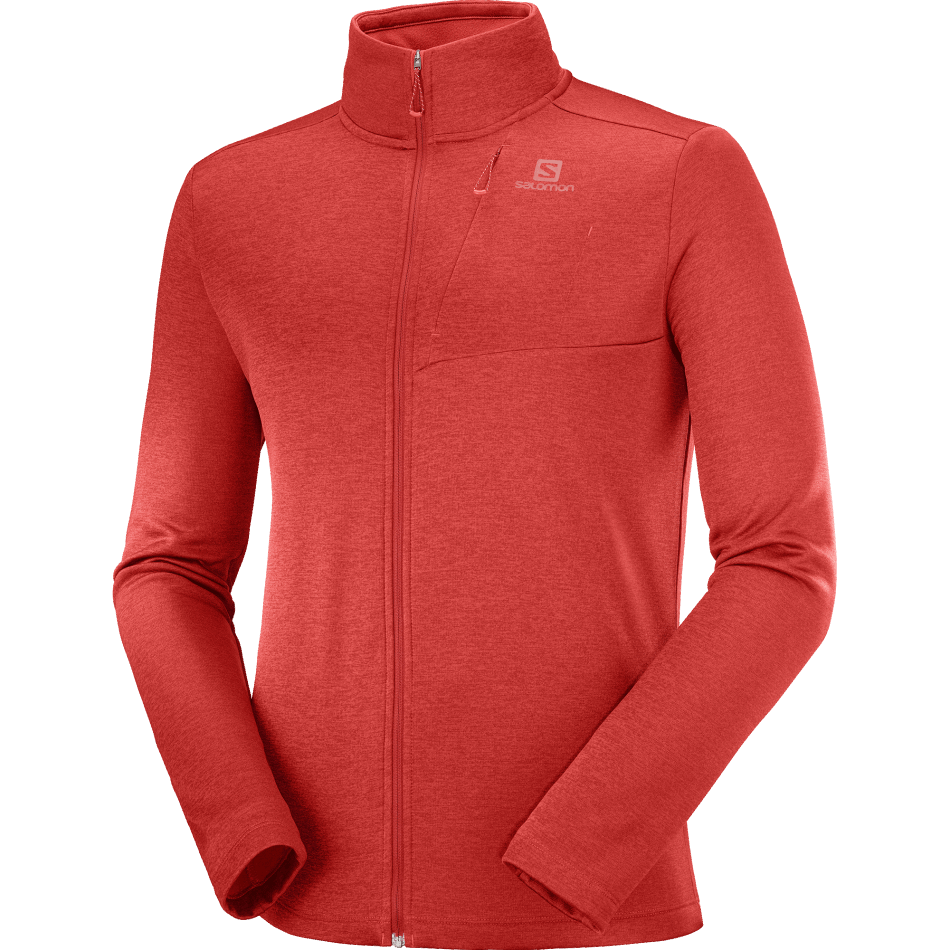Men's Full Zip Midlayer Jacket Essential Lightwarm Heather Goji Berry-Heather - Image 5