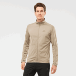 Men's Full Zip Midlayer Jacket Essential Lightwarm Roasted Cashew