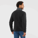 Men's Full Zip Midlayer Jacket Outline Warm Teddy Black-Ebony - Image 2
