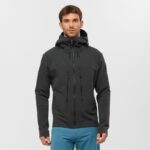 Men's Full Zip Midlayer Jacket Outpeak Softshell Black - Image 2