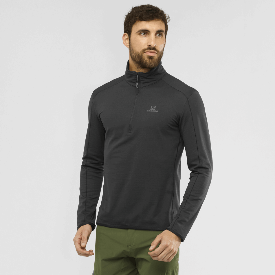 mens_half_zip_midlayer_essential_lightwarm_black.png Men's Half Zip Midlayer Essential Lightwarm Black - Image 1