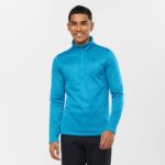 Men's Half Zip Midlayer Essential Lightwarm Seamless Barrier Reef-Heather - Image 2