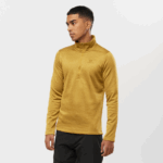 Men's Half Zip Midlayer Essential Lightwarm Seamless Cumin-Heather