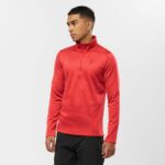 Men's Half Zip Midlayer Essential Lightwarm Seamless Goji Berry-Heather - Image 2