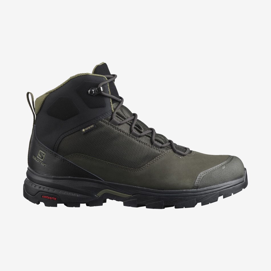 Men's Hiking Boots Outward Gore-Tex Peat-Black-Burnt Olive - Image 1