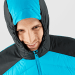 Men's Hooded Down Jacket Essential Xwarm Down Barrier Reef-Black - Image 5