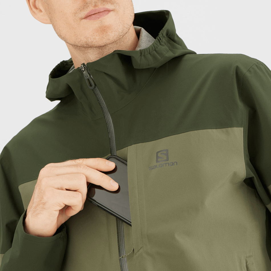 Men's Jacket Outrack Waterproof 2.5L Olive Night-Forest Night - Image 4