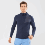 Men's Midlayer Jacket With Hood Essential Lightwarm Hooded Mood Indigo