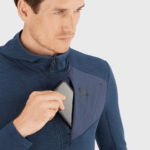 Men's Midlayer Jacket With Hood Essential Lightwarm Hooded Mood Indigo - Image 5