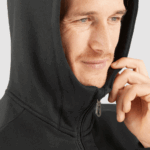 Men's Midlayer Jacket With Hood Essential Warm Fleece Black-Heather - Image 3