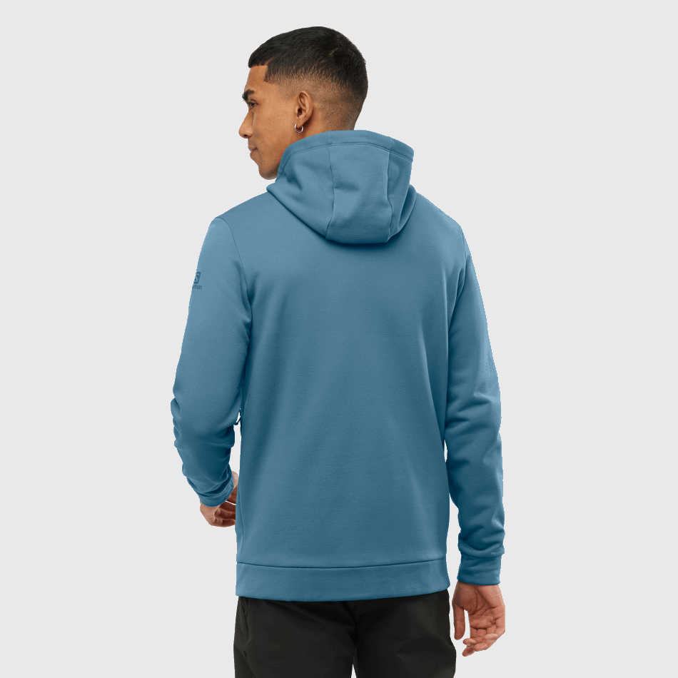 Men's Midlayer Jacket With Hood Essential Warm Fleece Mallard Blue-Heather - Image 2
