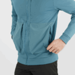 Men's Midlayer Jacket With Hood Essential Warm Fleece Mallard Blue-Heather - Image 3
