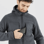 Men's Midlayer Jacket With Hood Essential Warm Teddy Ebony - Image 4