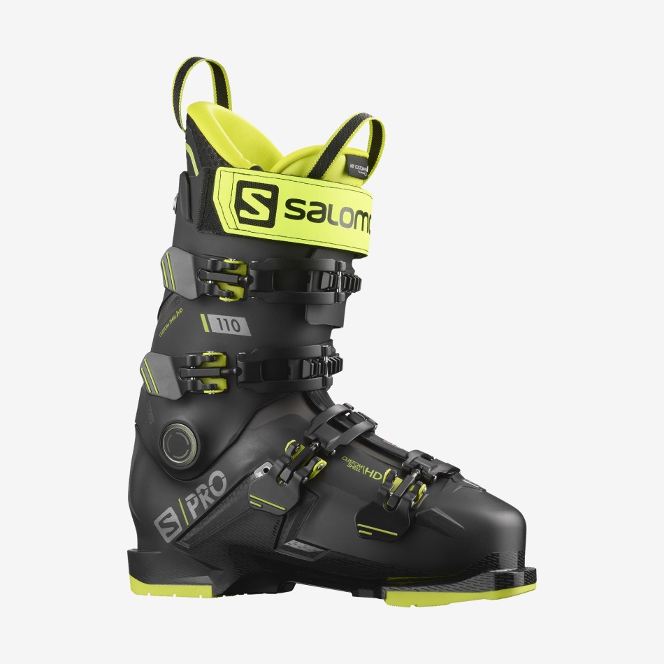 Men's On-Piste Boots S/Pro 110 Black-Acid Green-Dark Silver - Image 1