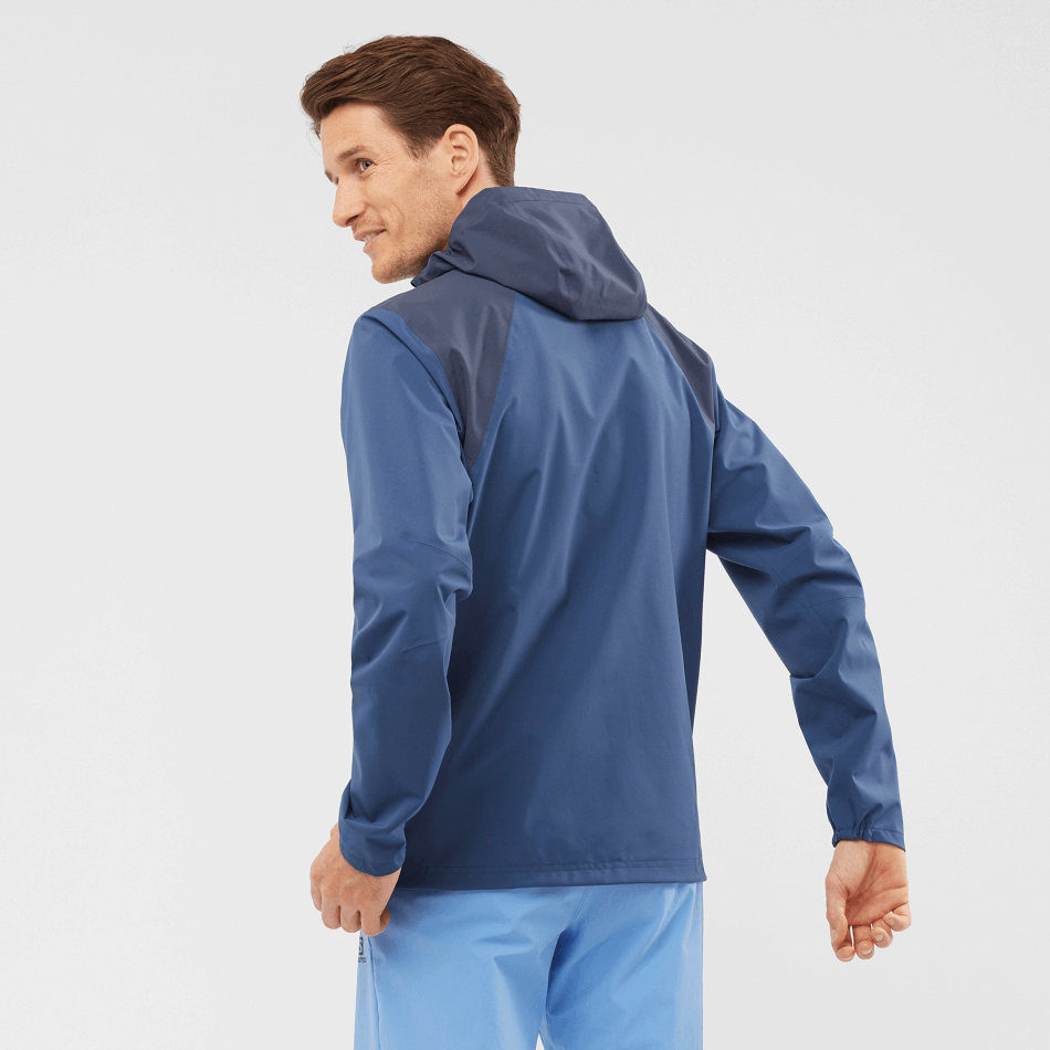 Men's Shell Jacket Essential Waterproof 2.5L Dark Denim-Mood Indigo - Image 2