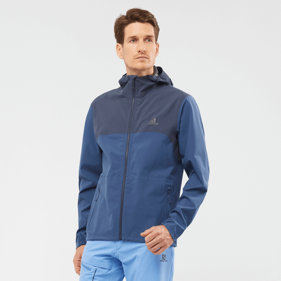 Men's Shell Jacket Essential Waterproof 2.5L Dark Denim-Mood Indigo - Image 1