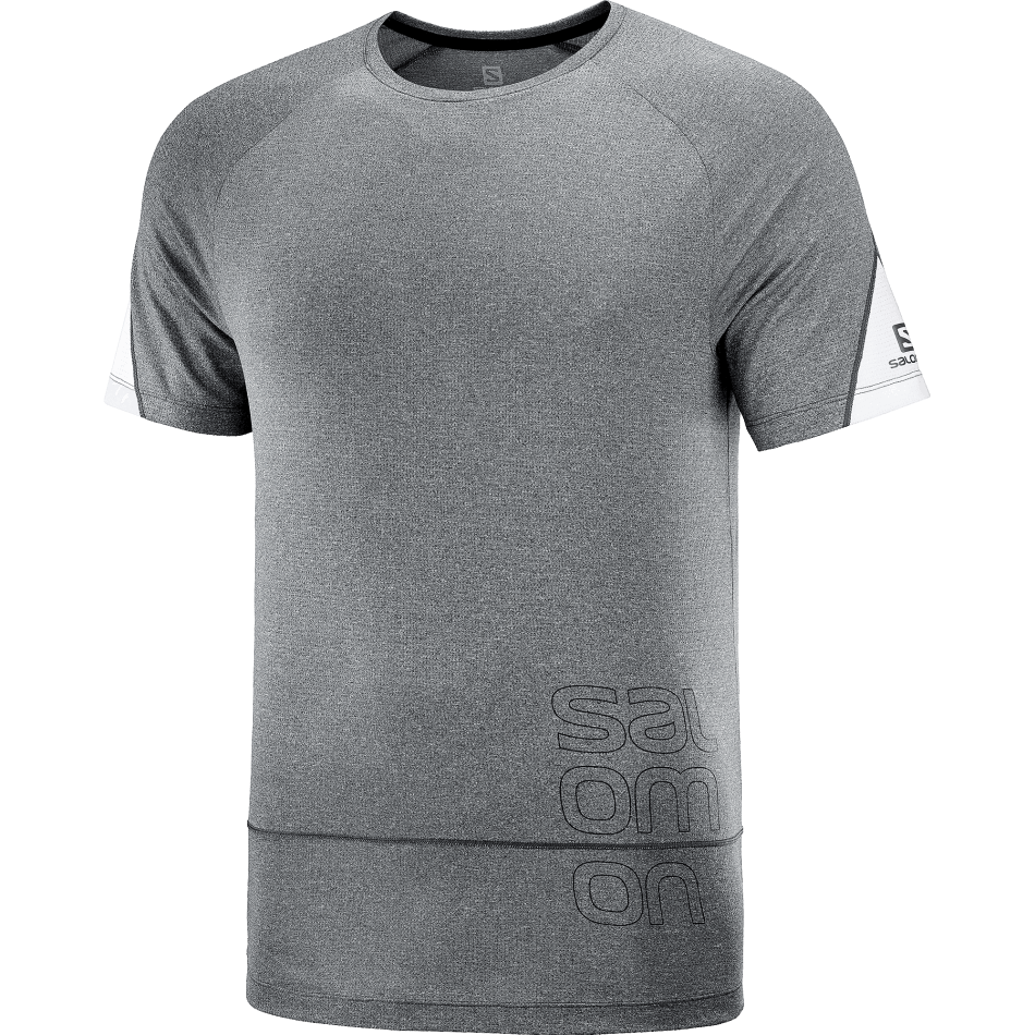 Men's Short Sleeve T-Shirt Cross Run Graphic Black-White - Image 4