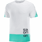 Men's Short Sleeve T-Shirt Cross Run Graphic White-Pool Blue-Ebony - Image 4