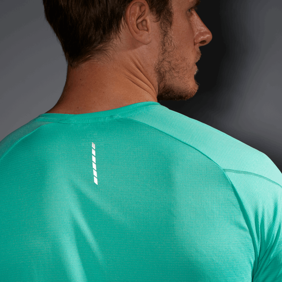 Men's Short Sleeve T-Shirt Cross Run Pool Blue-Black-Heather - Image 3