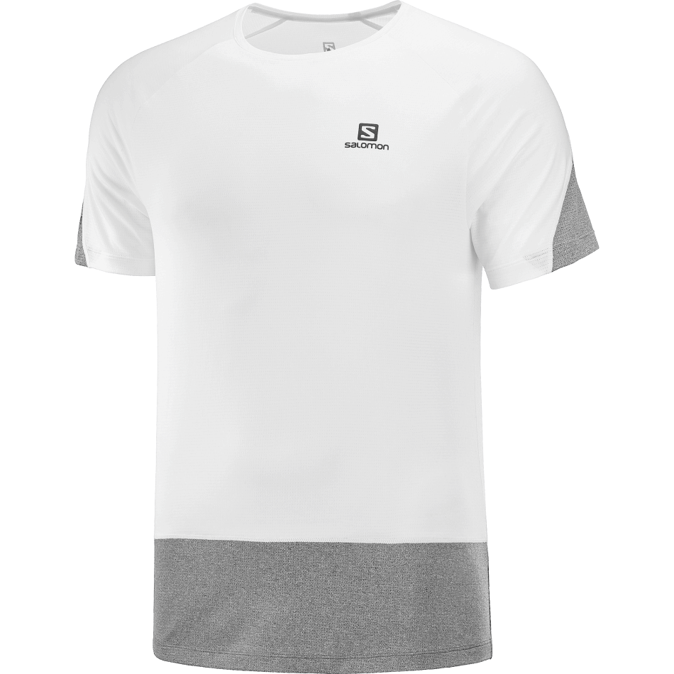 Men's Short Sleeve T-Shirt Cross Run White-Black-Heather - Image 4