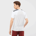 Men's Short Sleeve T-Shirt Outline White-Ebony - Image 2