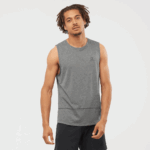 Men's Tank Cross Run Graphic Black-Heather