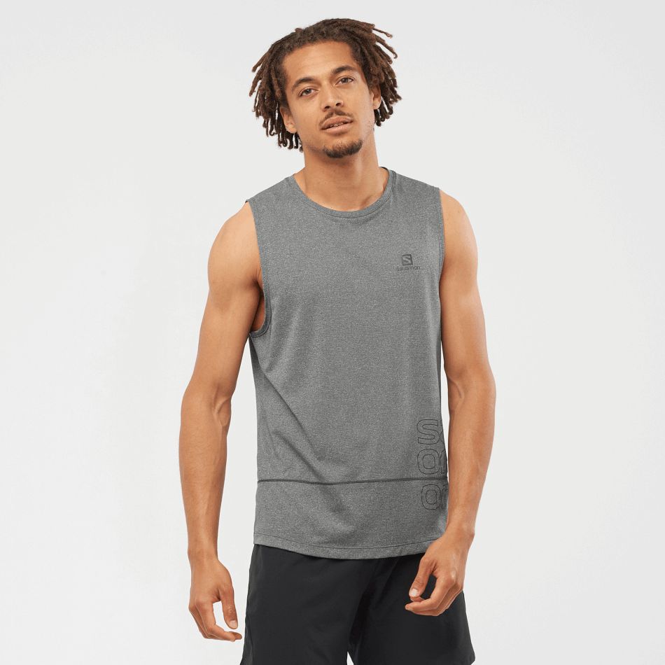 mens_tank_cross_run_graphic_black_heather.png Men's Tank Cross Run Graphic Black-Heather - Image 1