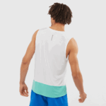 Men's Tank Cross Run Graphic White-Pool Blue-Ebony - Image 2