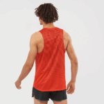 Men's Tank Sense Aero Singlet Fiery Red-Cabernet - Image 2