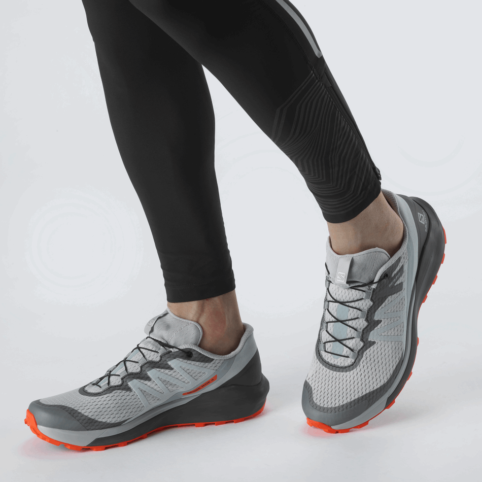 Men's Trail Running Shoes Sense Ride 4 Pearl Blue-Ebony-Red Orange - Image 7
