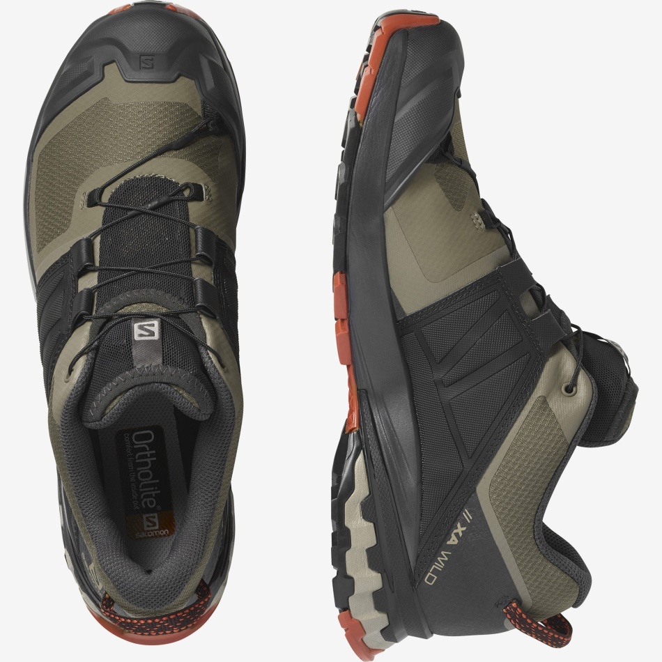 Men's Trail Running Shoes Xa Wild Bungee Cord-Phantom-Burnt Brick - Image 6