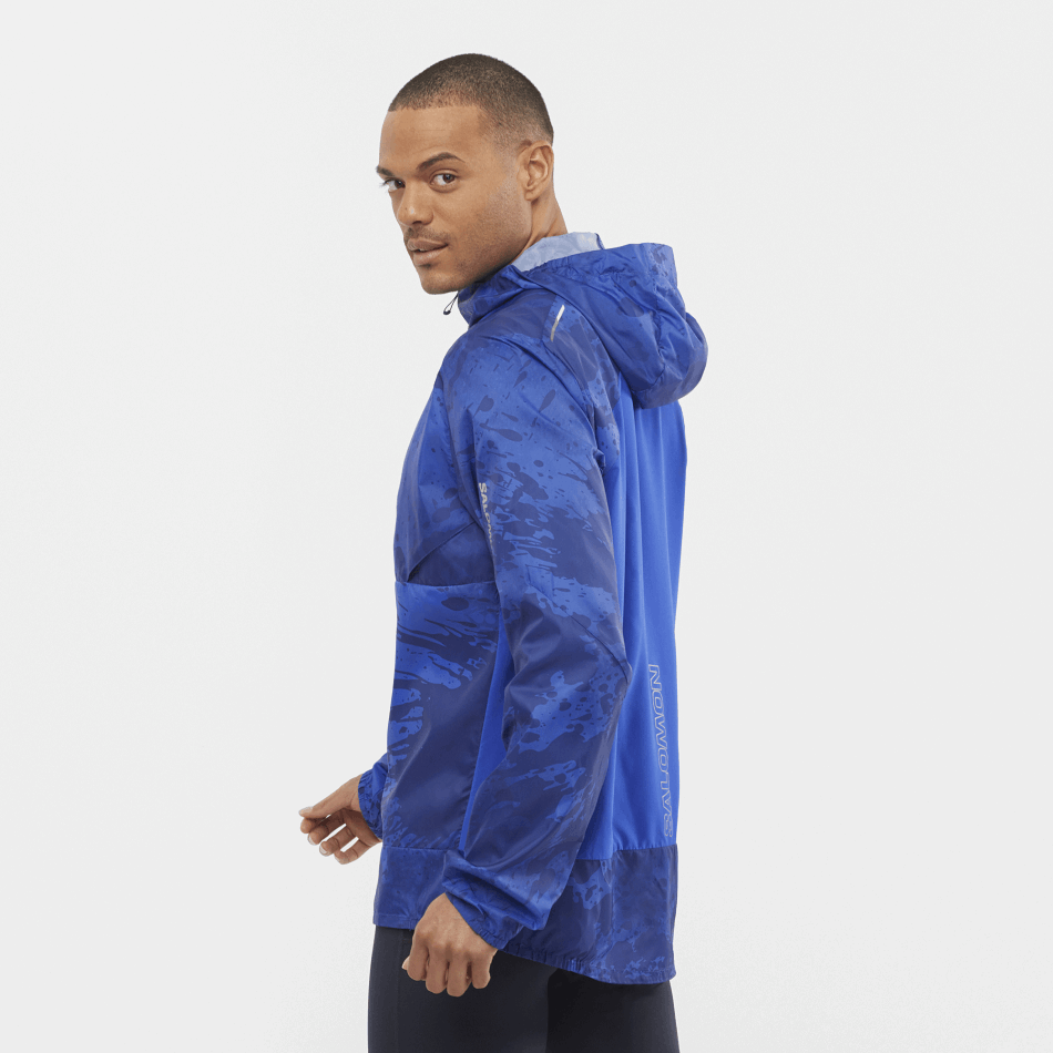 Men's Wind Jacket Hoodie Bonatti Cross Wind Nautical Blue-Ao-Navy Peony - Image 2