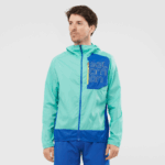 Men's Wind Jacket Hoodie Bonatti Cross Wind Pool Blue-Blue-Empire Yellow
