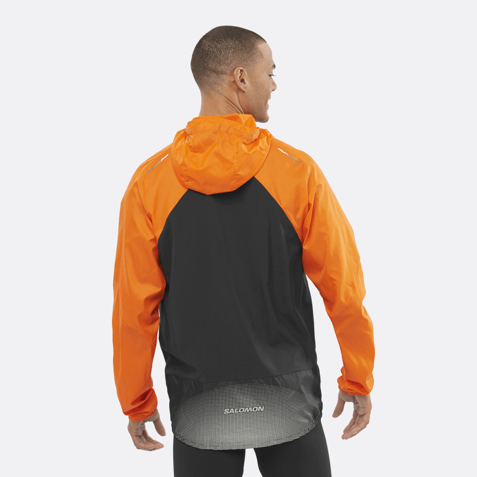 Men's Wind Jacket Hoodie Bonatti Cross Wind Shocking Orange-Black-Nocturne - Image 2