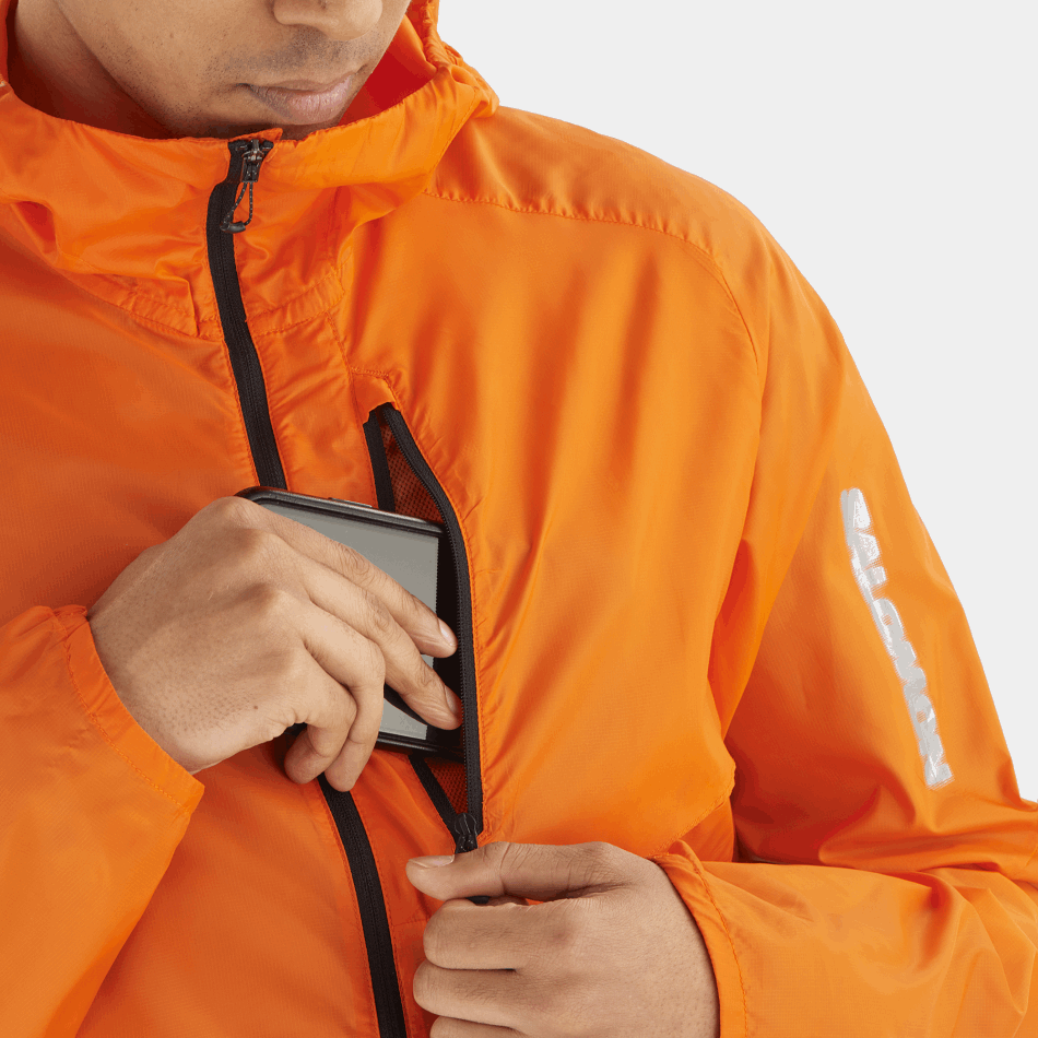 Men's Wind Jacket Hoodie Bonatti Cross Wind Shocking Orange-Black-Nocturne - Image 4
