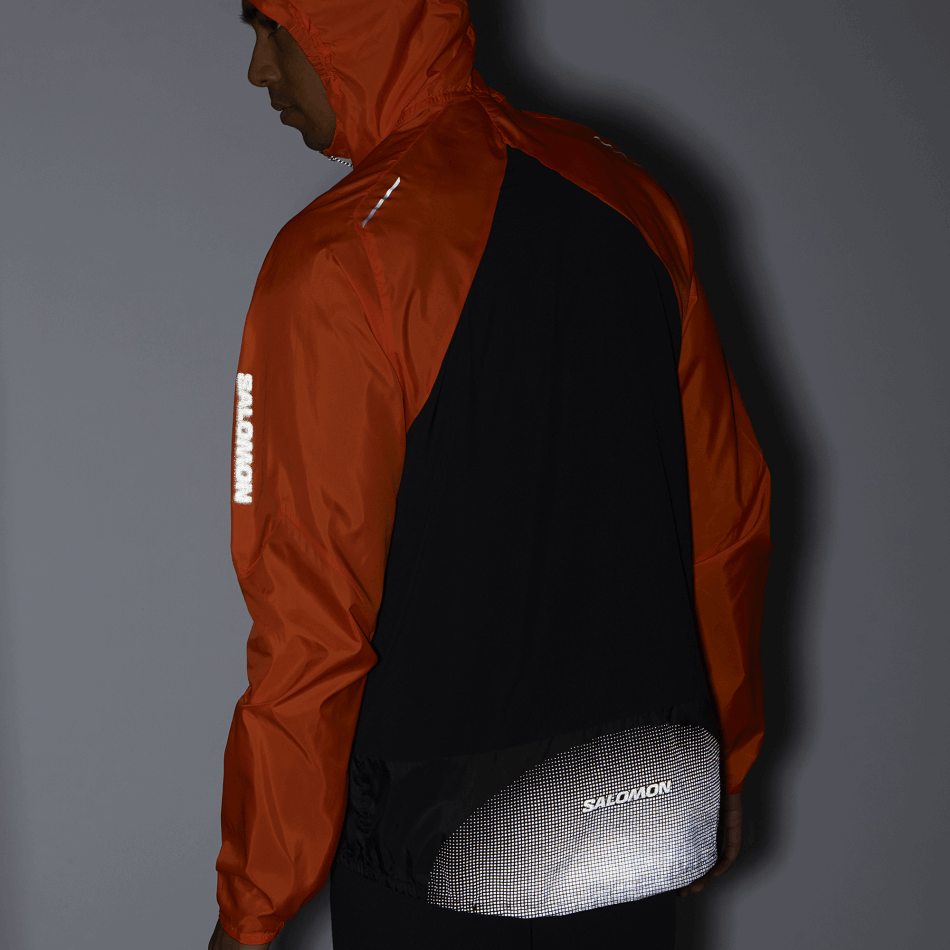 Men's Wind Jacket Hoodie Bonatti Cross Wind Shocking Orange-Black-Nocturne - Image 7