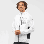 Men's Wind Jacket Hoodie Bonatti Cross Wind White-Black