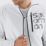 Men's Wind Jacket Hoodie Bonatti Cross Wind White-Black - Image 7