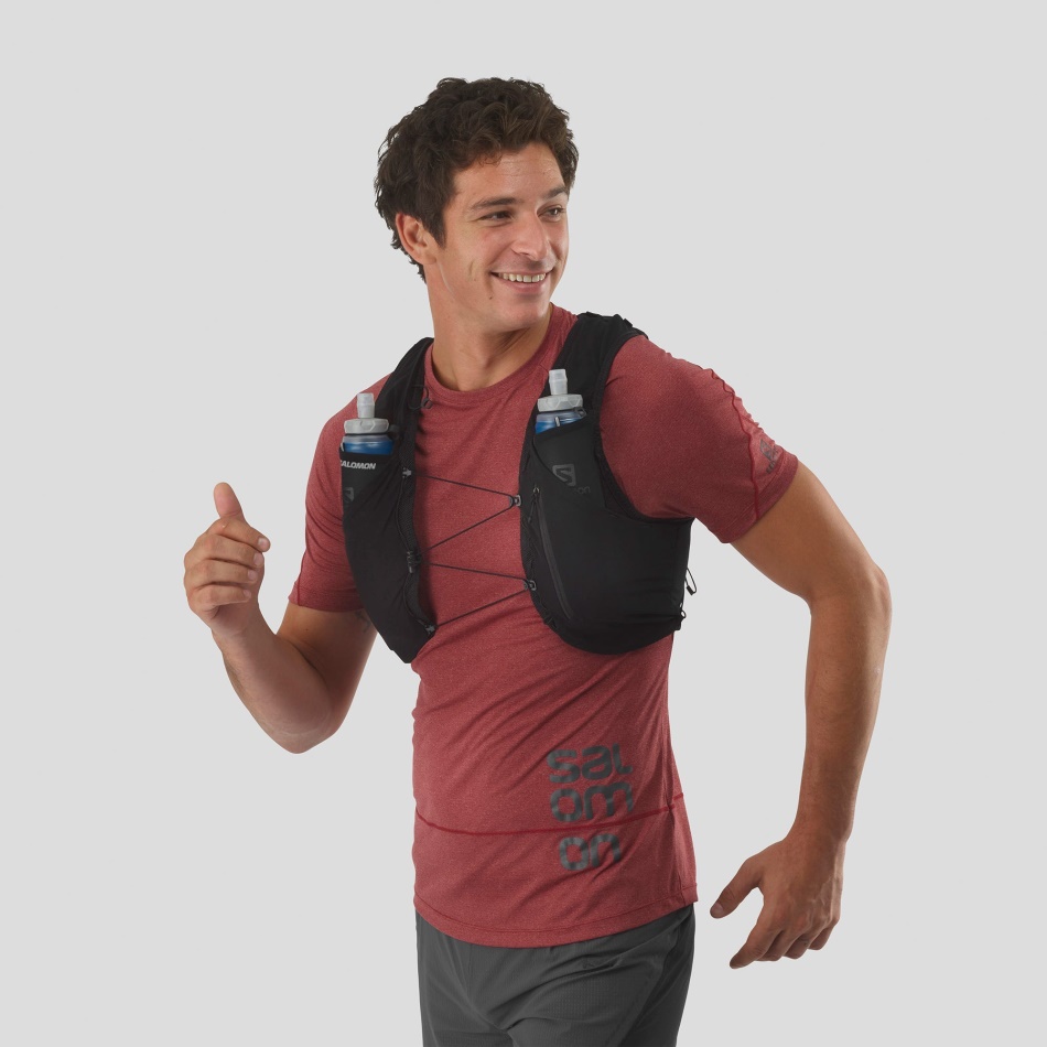 Unisex Running Vest With Flasks Included Adv Skin 5 Black-Ebony - Image 2