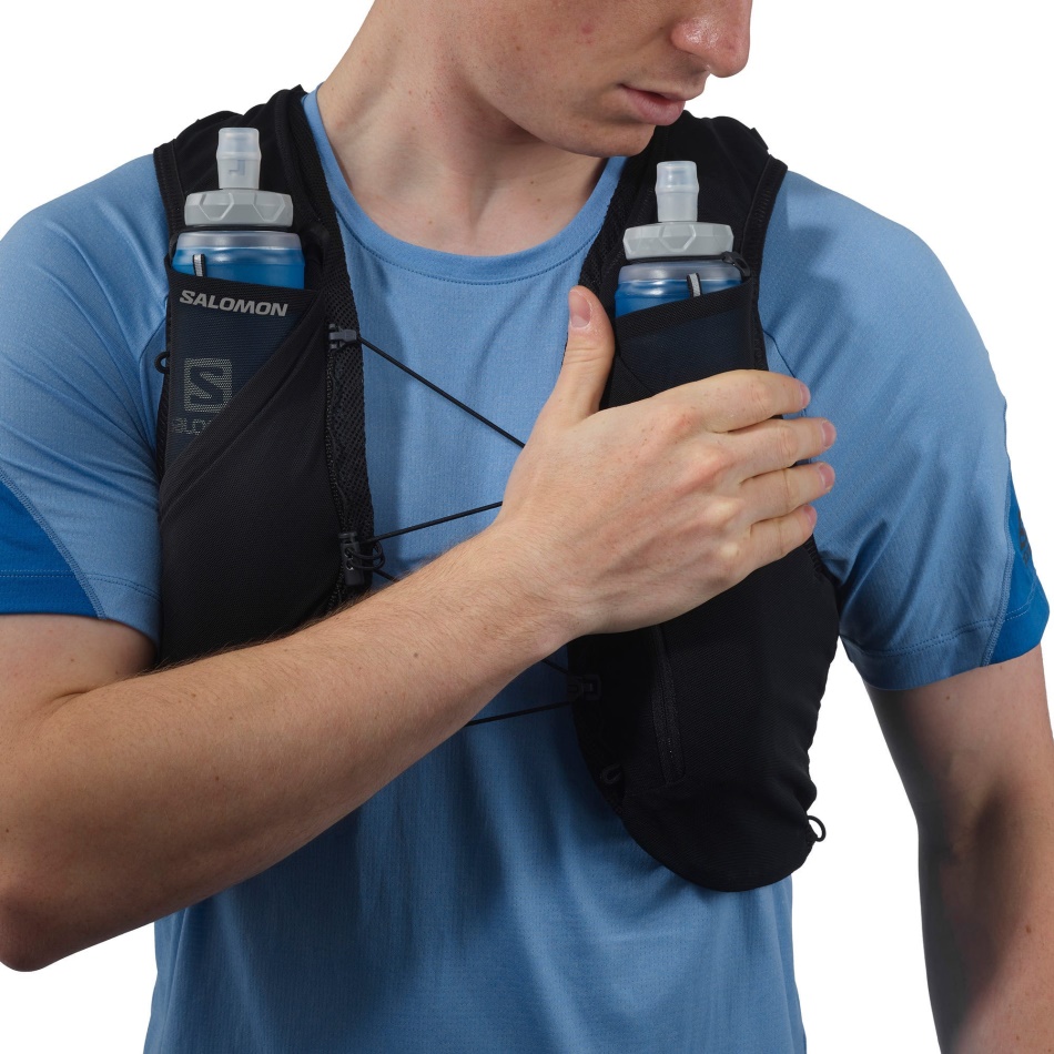 Unisex Running Vest With Flasks Included Adv Skin 5 Black-Ebony - Image 5