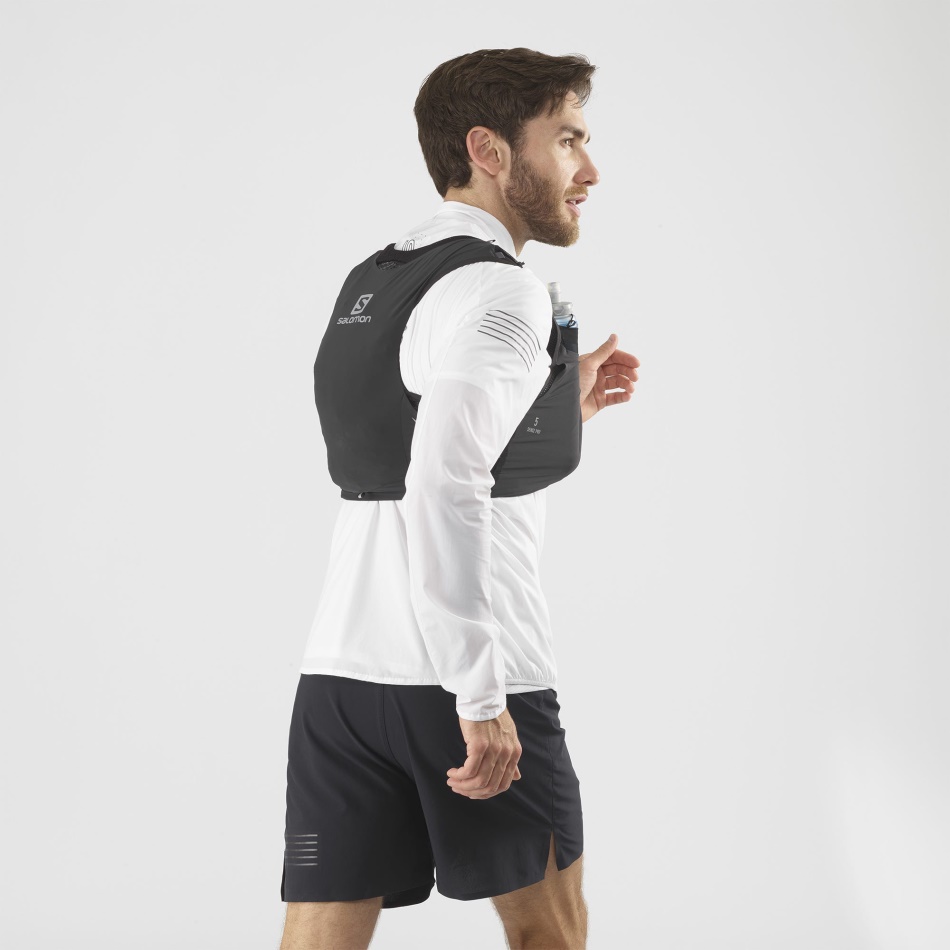 Unisex Running Vest With Flasks Included Sense Pro 5 Black-Ebony - Image 2
