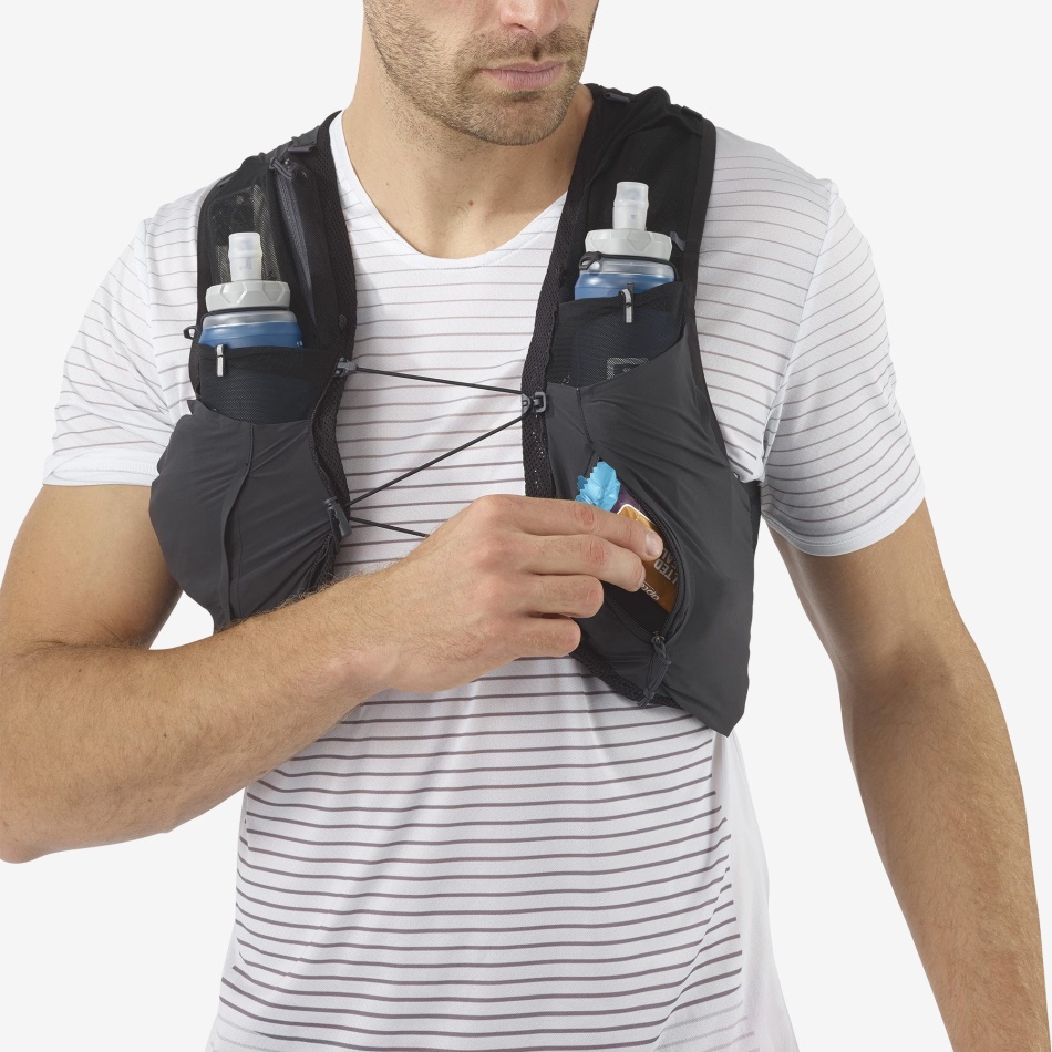 Unisex Running Vest With Flasks Included Sense Pro 5 Black-Ebony - Image 8