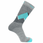 Unisex Socks Outline Crew 2-Pack Medium Grey-Pastel Turquoise - Image 2